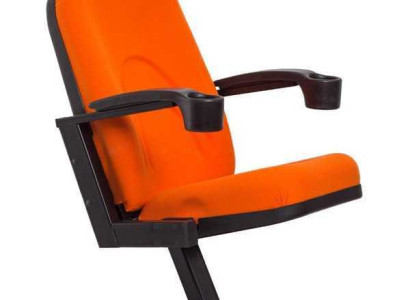 Modern Armchair Armchair Sofa 1 Seater for Theater Cinema Design Luxury Orange Textile